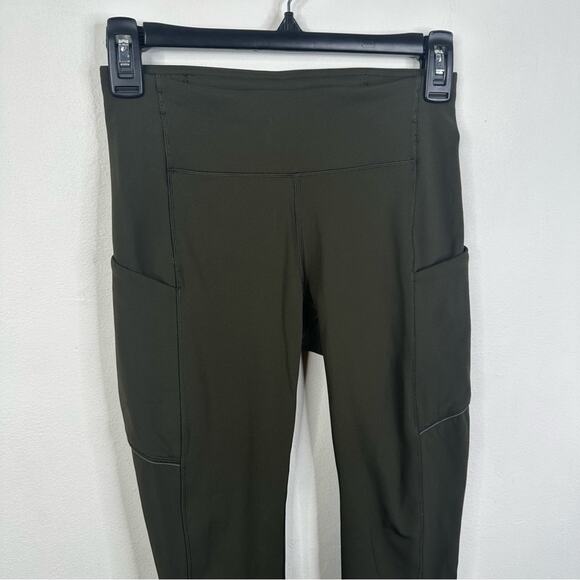 Lululemon Size 4 Speed Up Crop 21" Leggings Olive Green W6AL7S - Picture 4 of 10